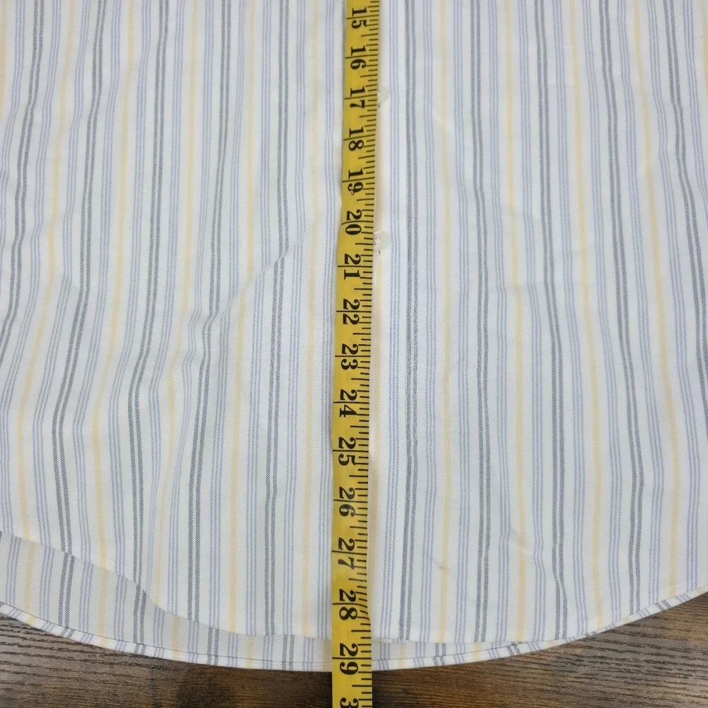 LL Bean Dress‎ Shirt 15.5-34 Pinstripe Striped Button Down Wrinkle Resistant L/S